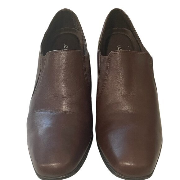 Liz Baker Brown Leather Ankle Shoes 9M Comfort Classic Practical Chic‎ Business - Picture 4 of 7